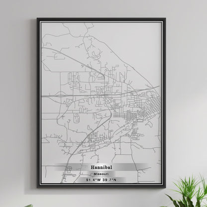 ROAD MAP OF HANNIBAL, MISSOURI BY MAPBAKES