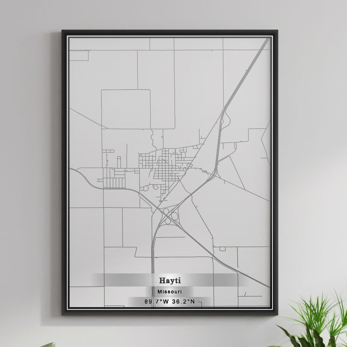 ROAD MAP OF HAYTI, MISSOURI BY MAPBAKES