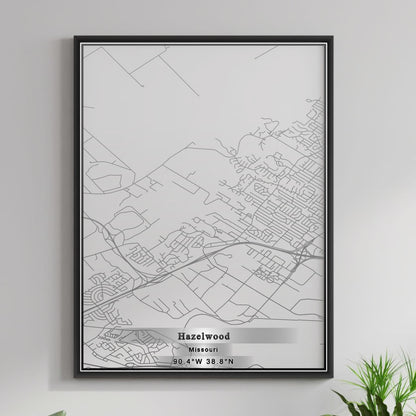 ROAD MAP OF HAZELWOOD, MISSOURI BY MAPBAKES