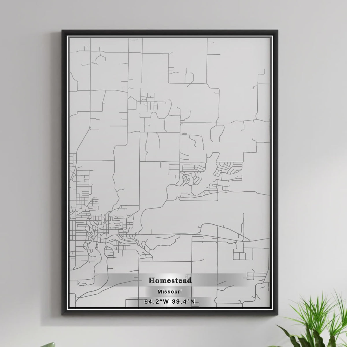 ROAD MAP OF HOMESTEAD, MISSOURI BY MAPBAKES