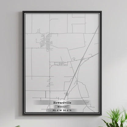 ROAD MAP OF HOWARDVILLE, MISSOURI BY MAPBAKES