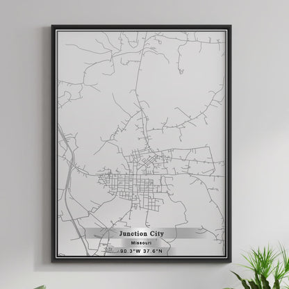 ROAD MAP OF JUNCTION CITY, MISSOURI BY MAPBAKES