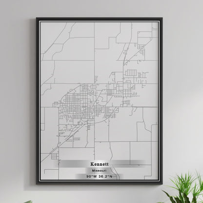 ROAD MAP OF KENNETT, MISSOURI BY MAPBAKES