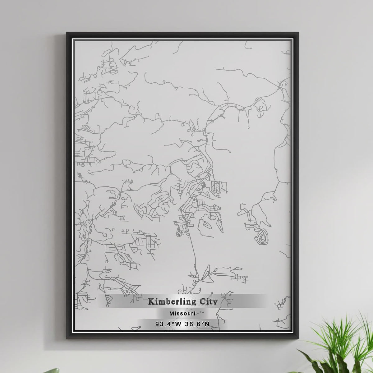 ROAD MAP OF KIMBERLING CITY, MISSOURI BY MAPBAKES