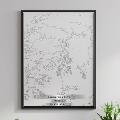 ROAD MAP OF KIMBERLING CITY, MISSOURI BY MAPBAKES
