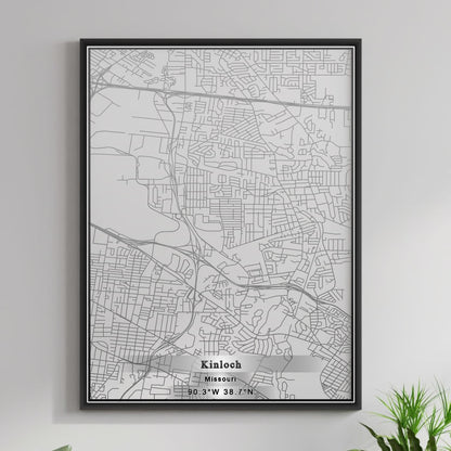 ROAD MAP OF KINLOCH, MISSOURI BY MAPBAKES