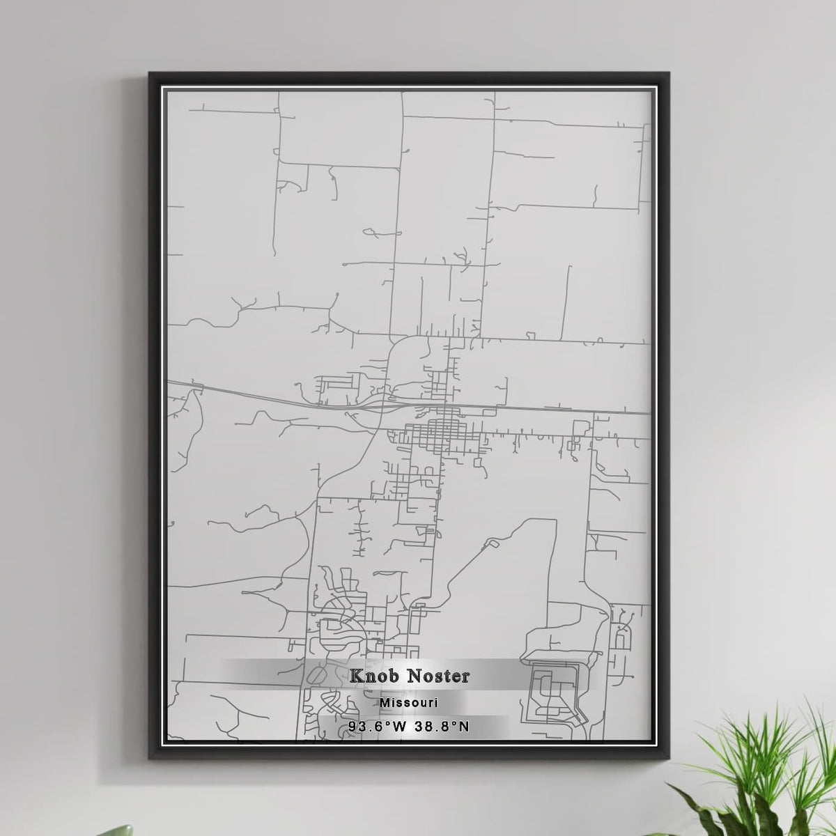 ROAD MAP OF KNOB NOSTER, MISSOURI BY MAPBAKES
