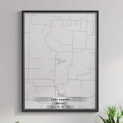 ROAD MAP OF LAKE ANNETTE, MISSOURI BY MAPBAKES