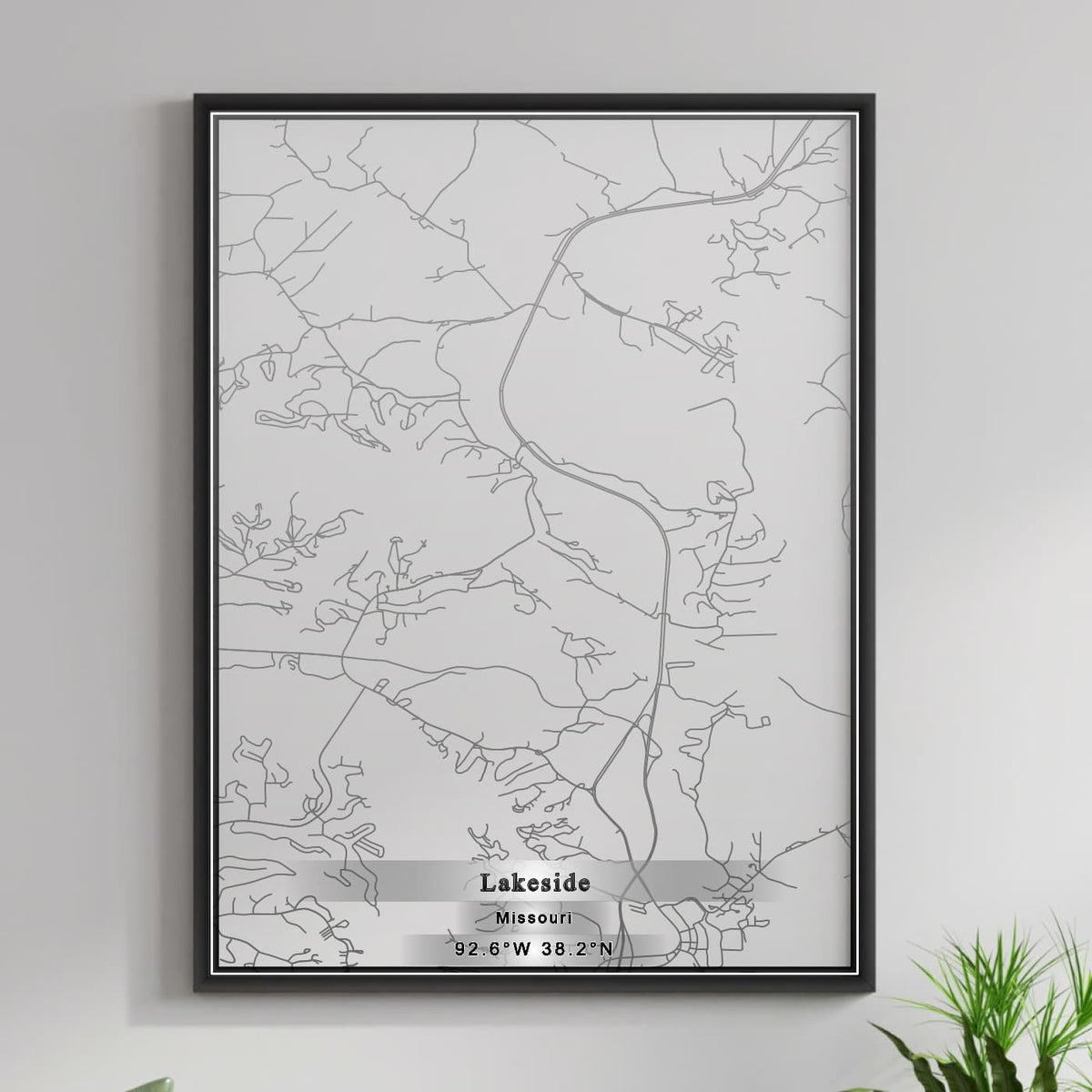 ROAD MAP OF LAKESIDE, MISSOURI BY MAPBAKES