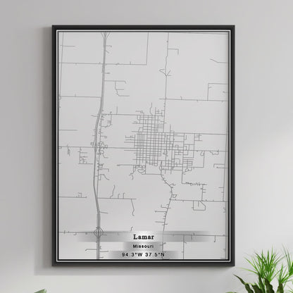 ROAD MAP OF LAMAR, MISSOURI BY MAPBAKES