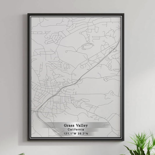 ROAD MAP OF GRASS VALLEY, CALIFORNIA BY MAPBAKES