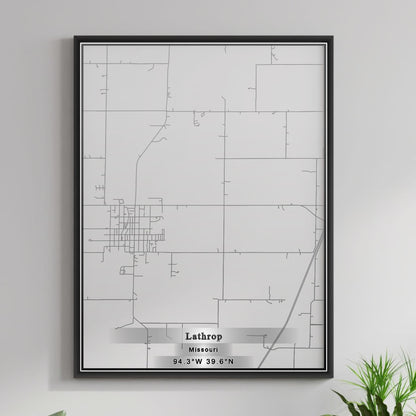 ROAD MAP OF LATHROP, MISSOURI BY MAPBAKES