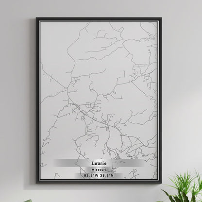 ROAD MAP OF LAURIE, MISSOURI BY MAPBAKES