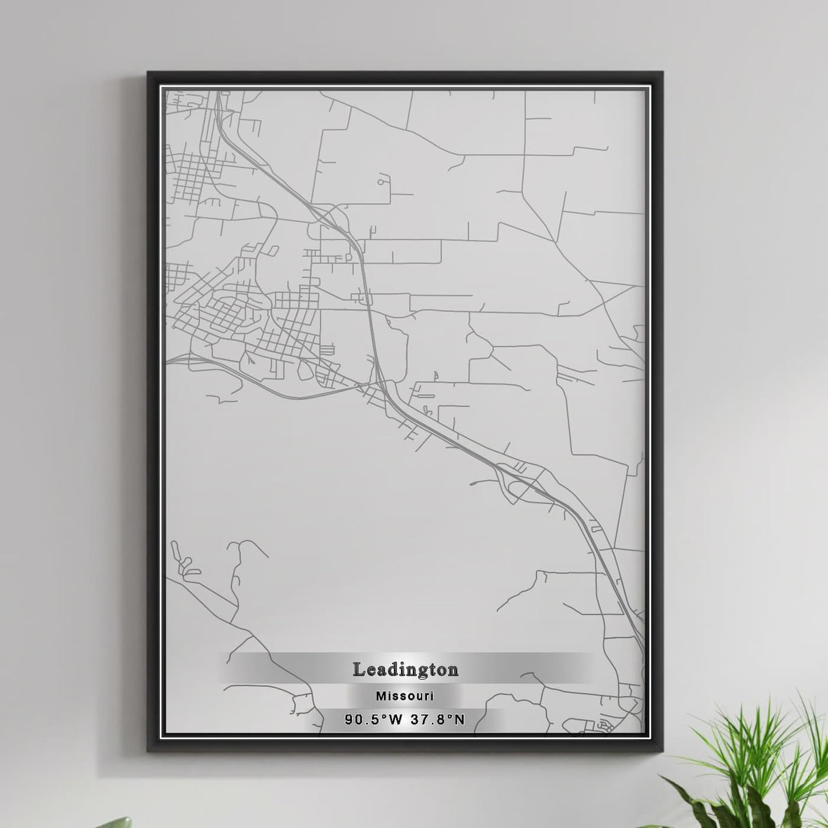 ROAD MAP OF LEADINGTON, MISSOURI BY MAPBAKES