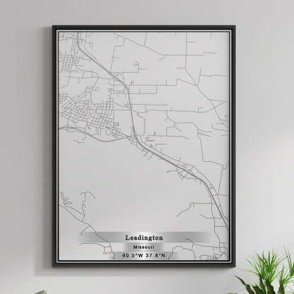 ROAD MAP OF LEADINGTON, MISSOURI BY MAPBAKES