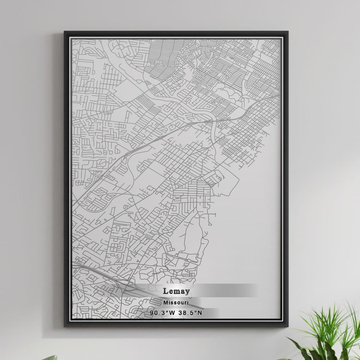 ROAD MAP OF LEMAY, MISSOURI BY MAPBAKES