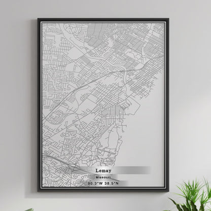 ROAD MAP OF LEMAY, MISSOURI BY MAPBAKES