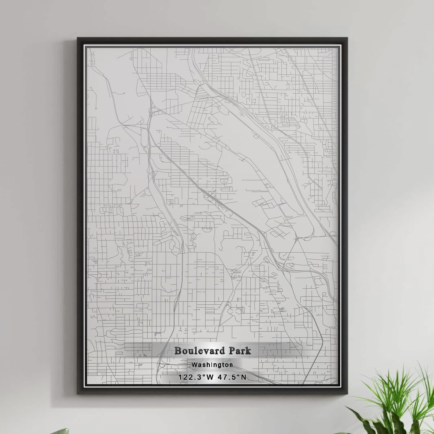 ROAD MAP OF BOULEVARD PARK, WASHINGTON BY MAPBAKES