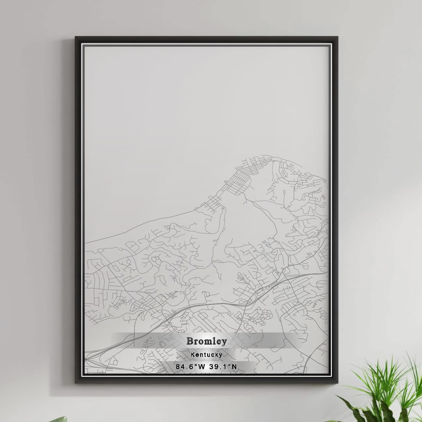 ROAD MAP OF BROMLEY, KENTUCKY BY MAPBAKES