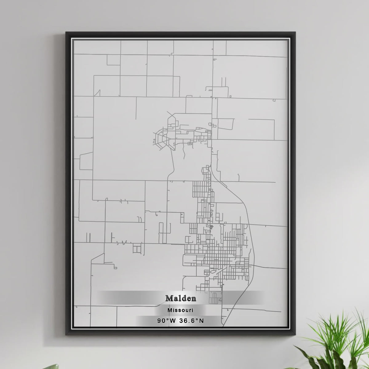 ROAD MAP OF MALDEN, MISSOURI BY MAPBAKES
