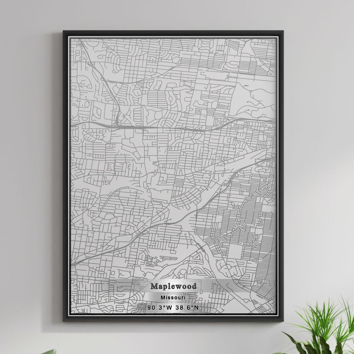 ROAD MAP OF MAPLEWOOD, MISSOURI BY MAPBAKES