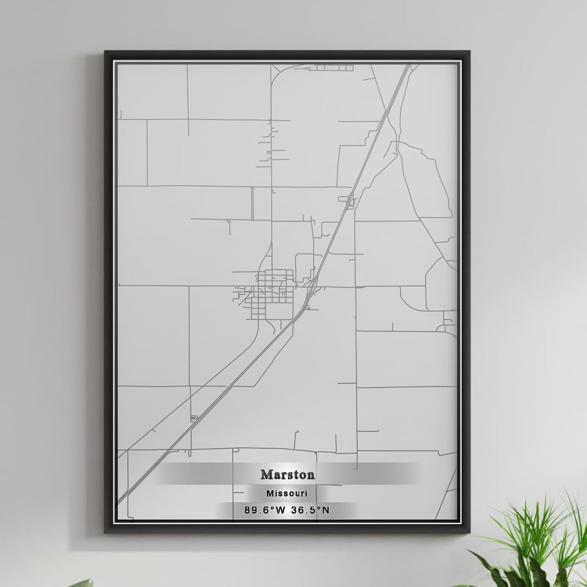 ROAD MAP OF MARSTON, MISSOURI BY MAPBAKES