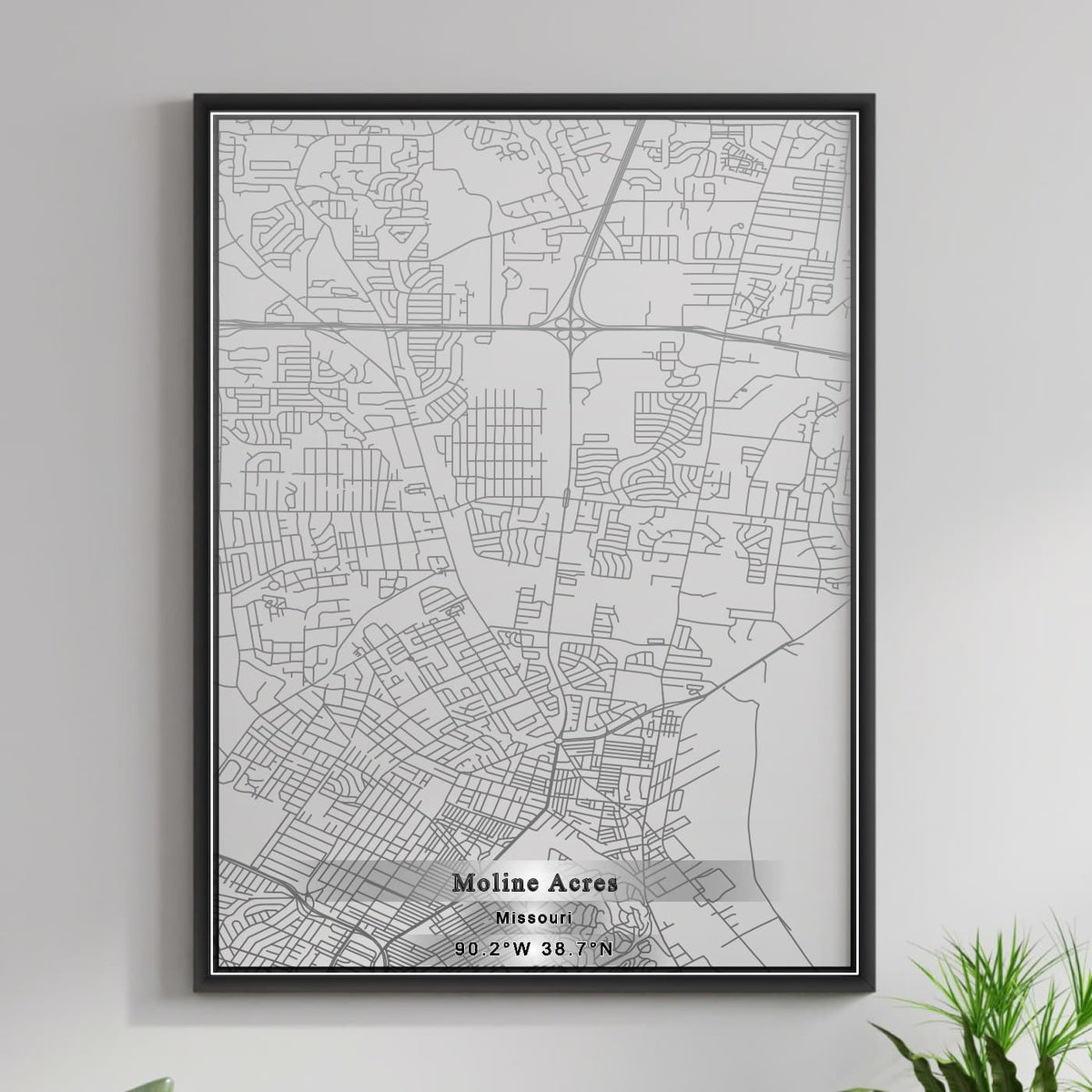 ROAD MAP OF MOLINE ACRES, MISSOURI BY MAPBAKES
