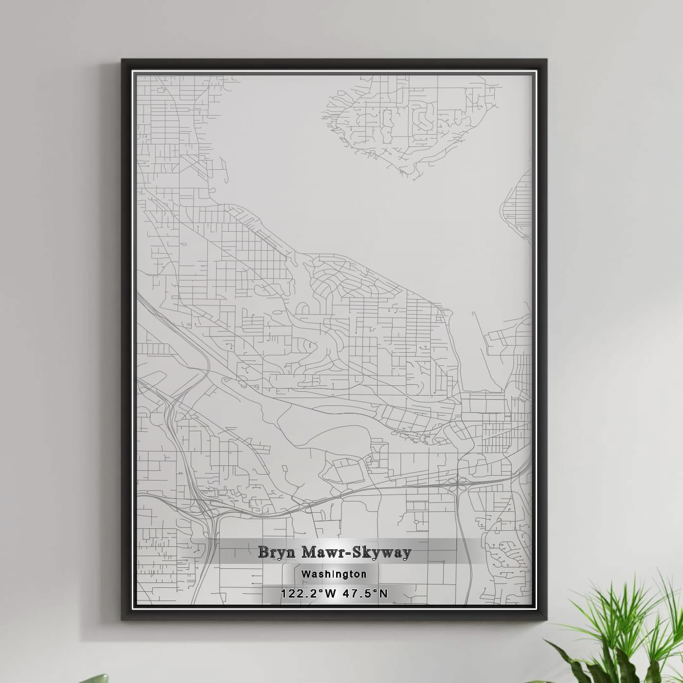 ROAD MAP OF BRYN MAWR-SKYWAY, WASHINGTON BY MAPBAKES