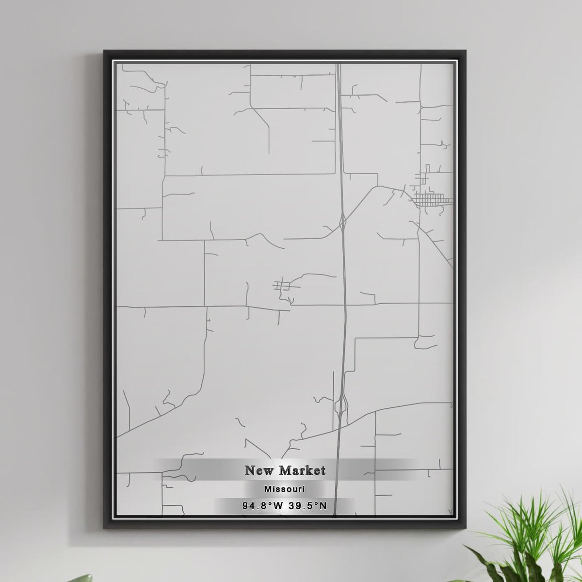 ROAD MAP OF NEW MARKET, MISSOURI BY MAPBAKES