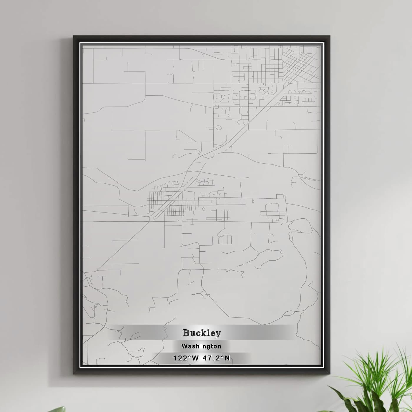 ROAD MAP OF BUCKLEY, WASHINGTON BY MAPBAKES