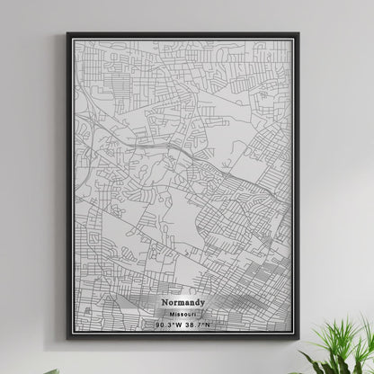 ROAD MAP OF NORMANDY, MISSOURI BY MAPBAKES
