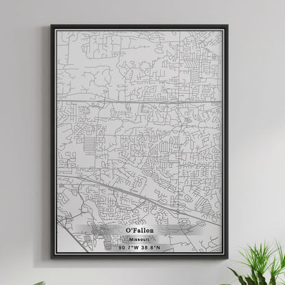 ROAD MAP OF O'FALLON, MISSOURI BY MAPBAKES
