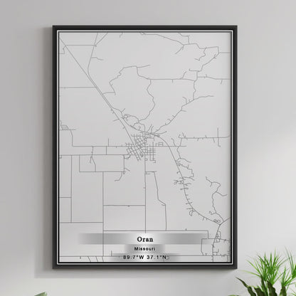 ROAD MAP OF ORAN, MISSOURI BY MAPBAKES