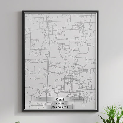 ROAD MAP OF OZARK, MISSOURI BY MAPBAKES