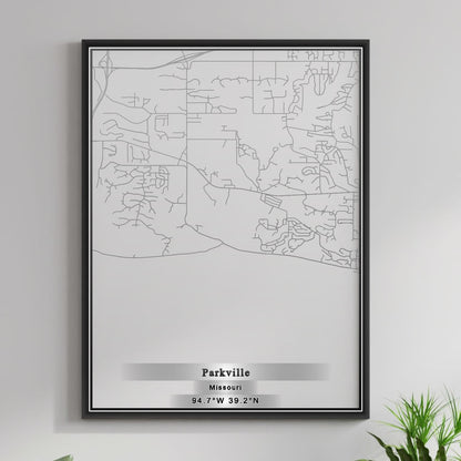 ROAD MAP OF PARKVILLE, MISSOURI BY MAPBAKES