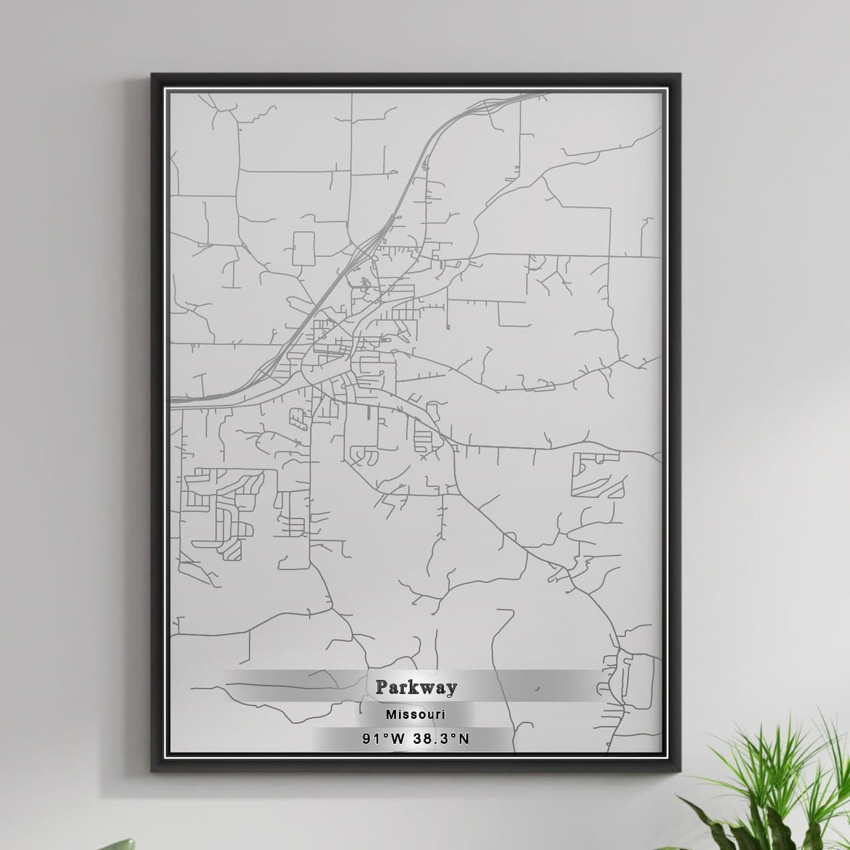 ROAD MAP OF PARKWAY, MISSOURI BY MAPBAKES