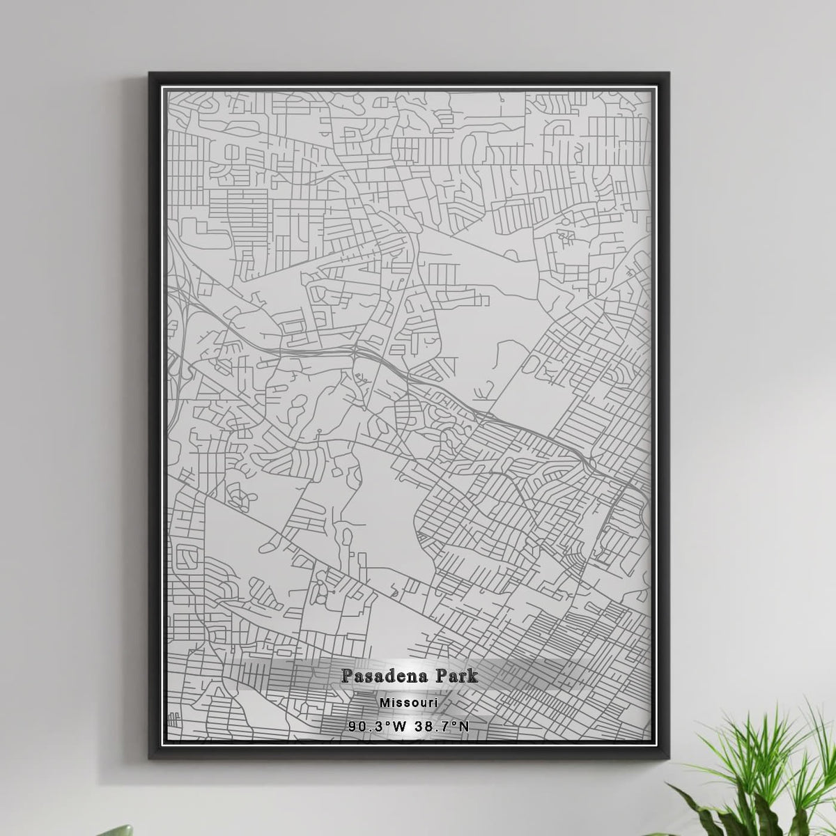ROAD MAP OF PASADENA PARK, MISSOURI BY MAPBAKES