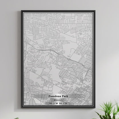 ROAD MAP OF PASADENA PARK, MISSOURI BY MAPBAKES