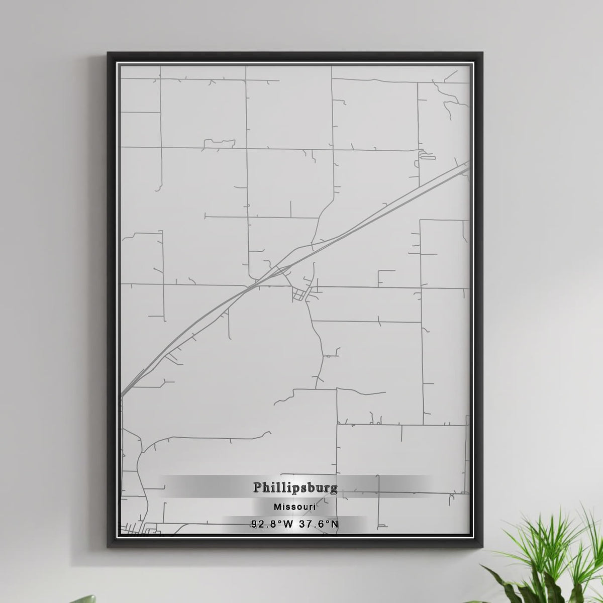 ROAD MAP OF PHILLIPSBURG, MISSOURI BY MAPBAKES