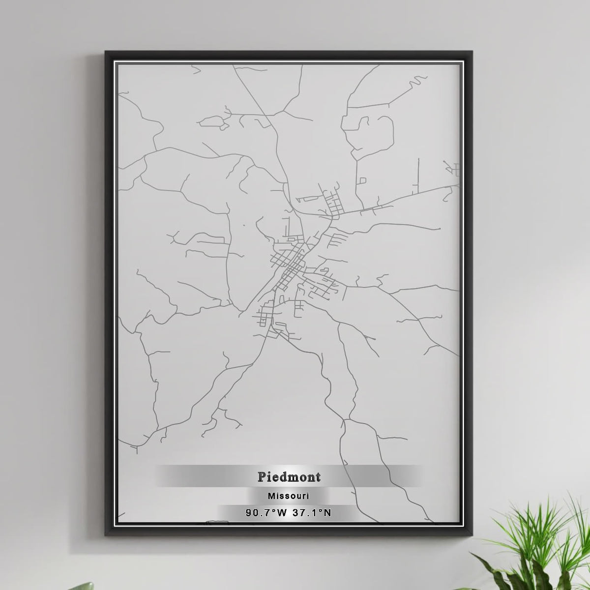 ROAD MAP OF PIEDMONT, MISSOURI BY MAPBAKES
