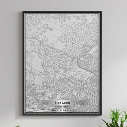 ROAD MAP OF PINE LAWN, MISSOURI BY MAPBAKES