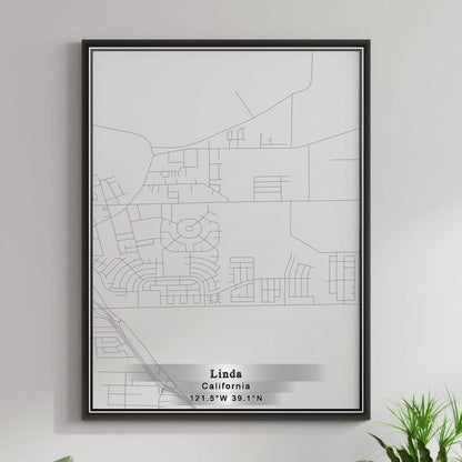 ROAD MAP OF LINDA, CALIFORNIA BY MAPBAKES