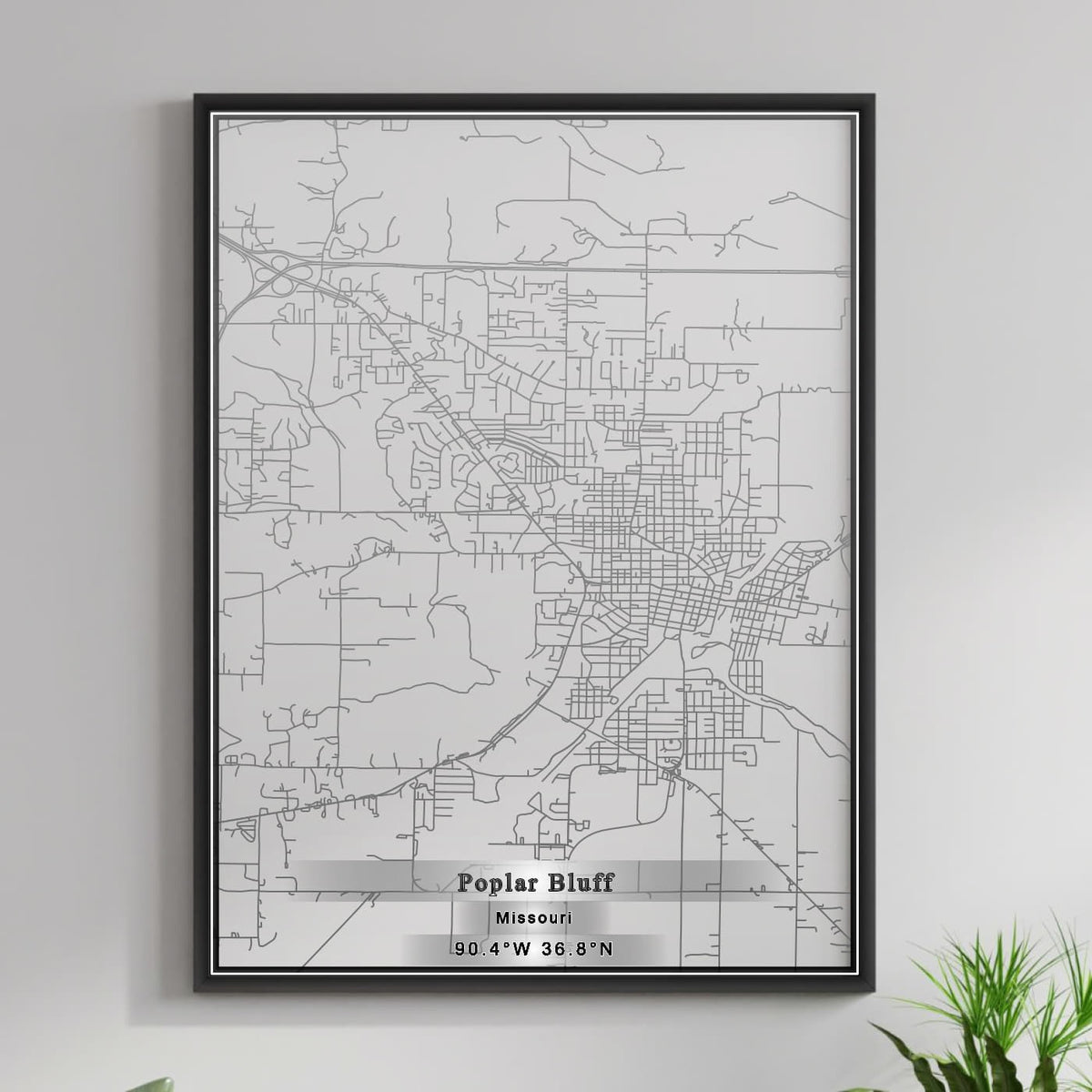 ROAD MAP OF POPLAR BLUFF, MISSOURI BY MAPBAKES