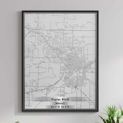 ROAD MAP OF POPLAR BLUFF, MISSOURI BY MAPBAKES