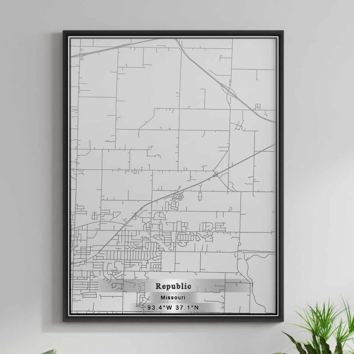 ROAD MAP OF REPUBLIC, MISSOURI BY MAPBAKES