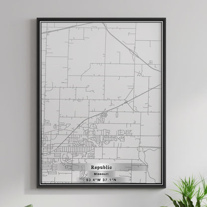 ROAD MAP OF REPUBLIC, MISSOURI BY MAPBAKES