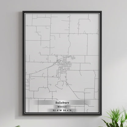 ROAD MAP OF SALISBURY, MISSOURI BY MAPBAKES