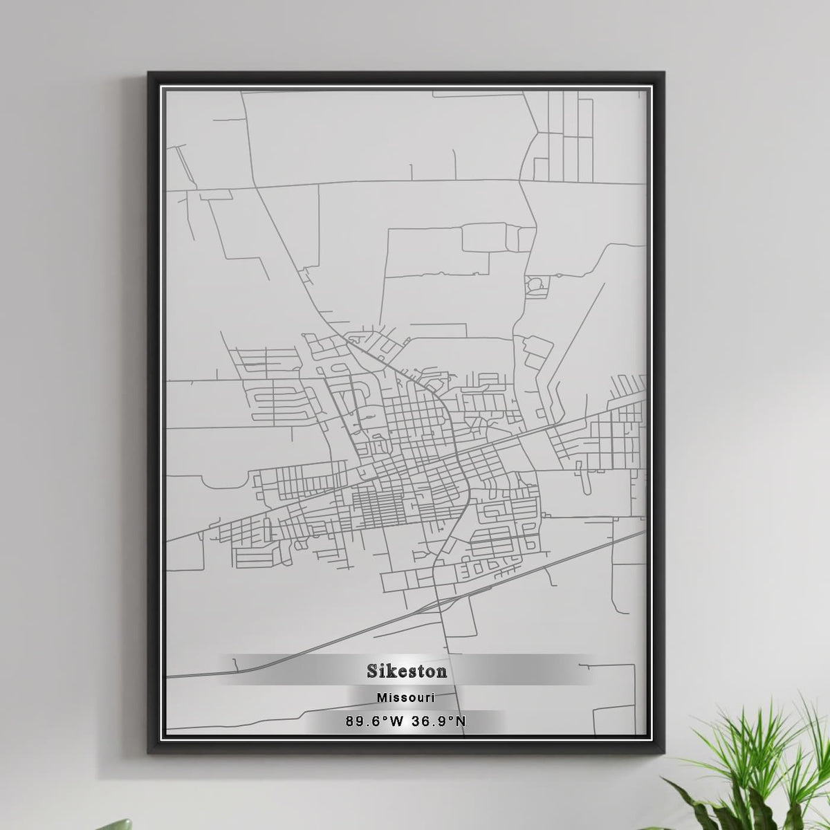 ROAD MAP OF SIKESTON, MISSOURI BY MAPBAKES