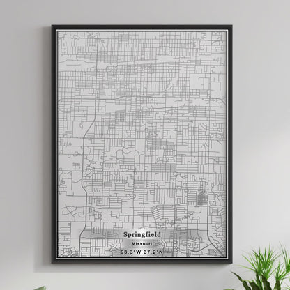 ROAD MAP OF SPRINGFIELD, MISSOURI BY MAPBAKES