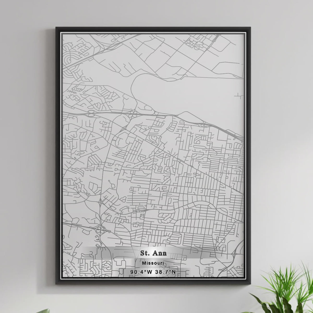 ROAD MAP OF ST. ANN, MISSOURI BY MAPBAKES